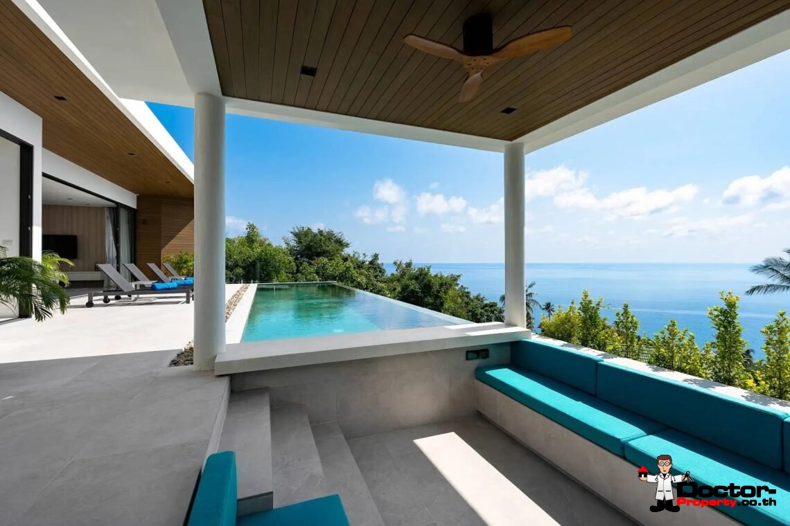 New Luxury 3 Bedroom Pool Villa with Sea View in Chaweng Noi, Koh Samui – For Sale