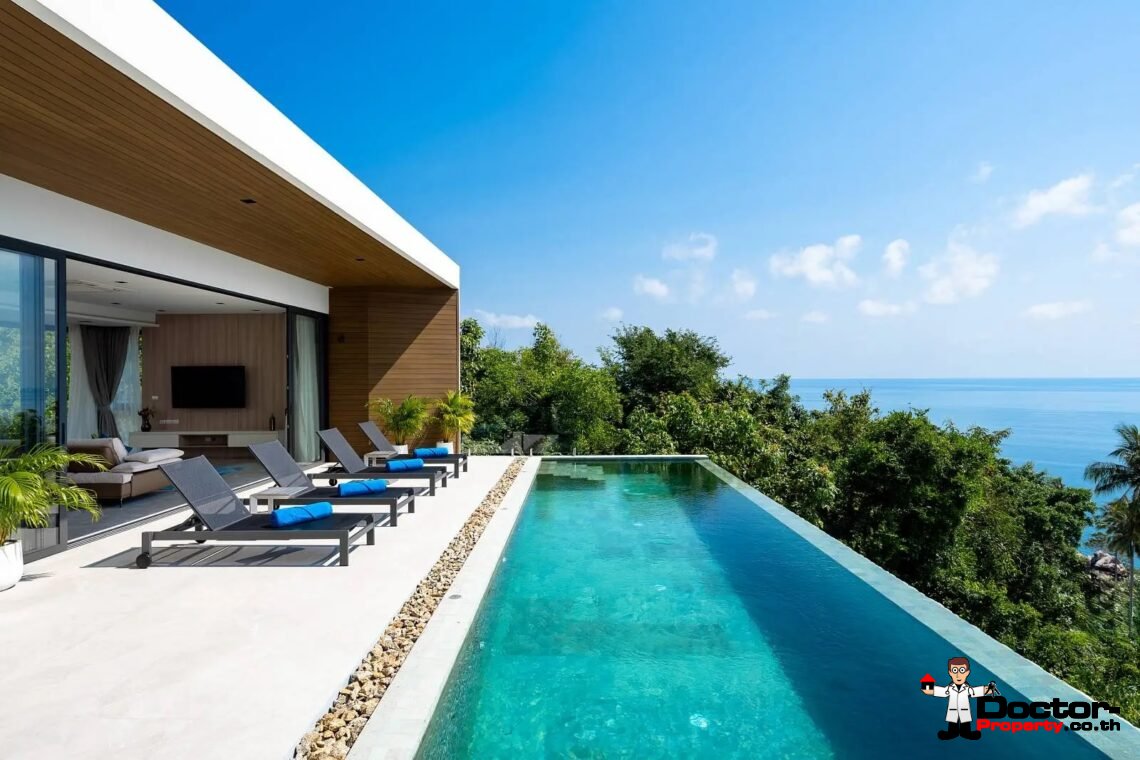 New Luxury 3 Bedroom Pool Villa with Sea View in Chaweng Noi, Koh Samui – For Sale