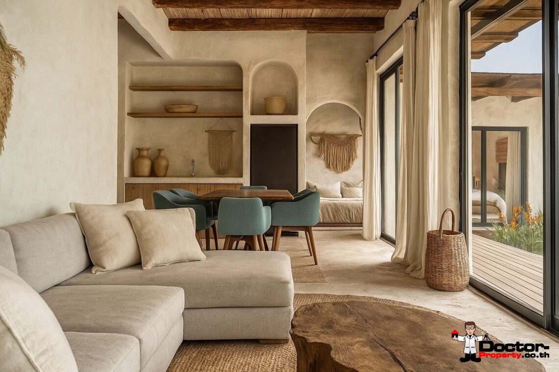 Modern Boho 3 Bedroom Pool Villa in Bang Por, Koh Samui – For Sale