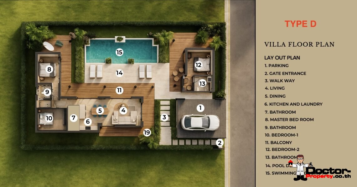 Modern Boho 3 Bedroom Pool Villa in Bang Por, Koh Samui – For Sale