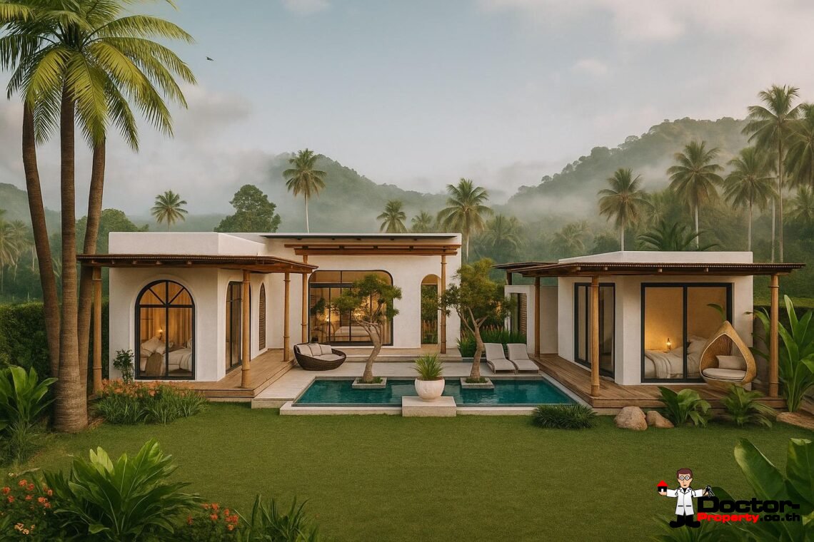 Modern Boho 2 Bedroom Pool Villa in Bang Por, Koh Samui – For Sale