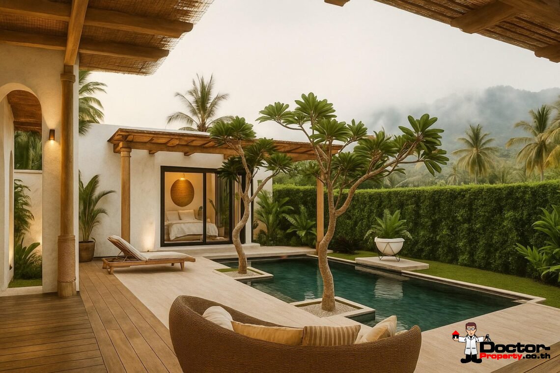 Modern Boho 2 Bedroom Pool Villa in Bang Por, Koh Samui – For Sale