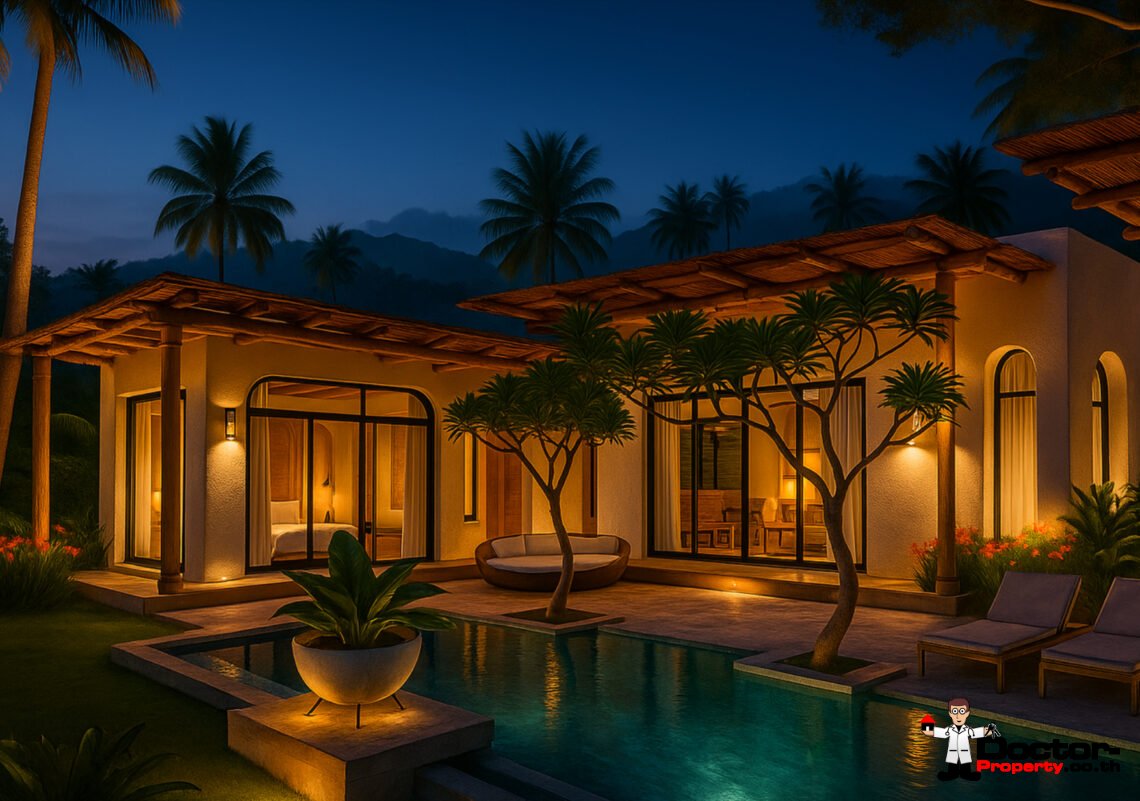 Modern Boho 2 Bedroom Pool Villa in Bang Por, Koh Samui – For Sale