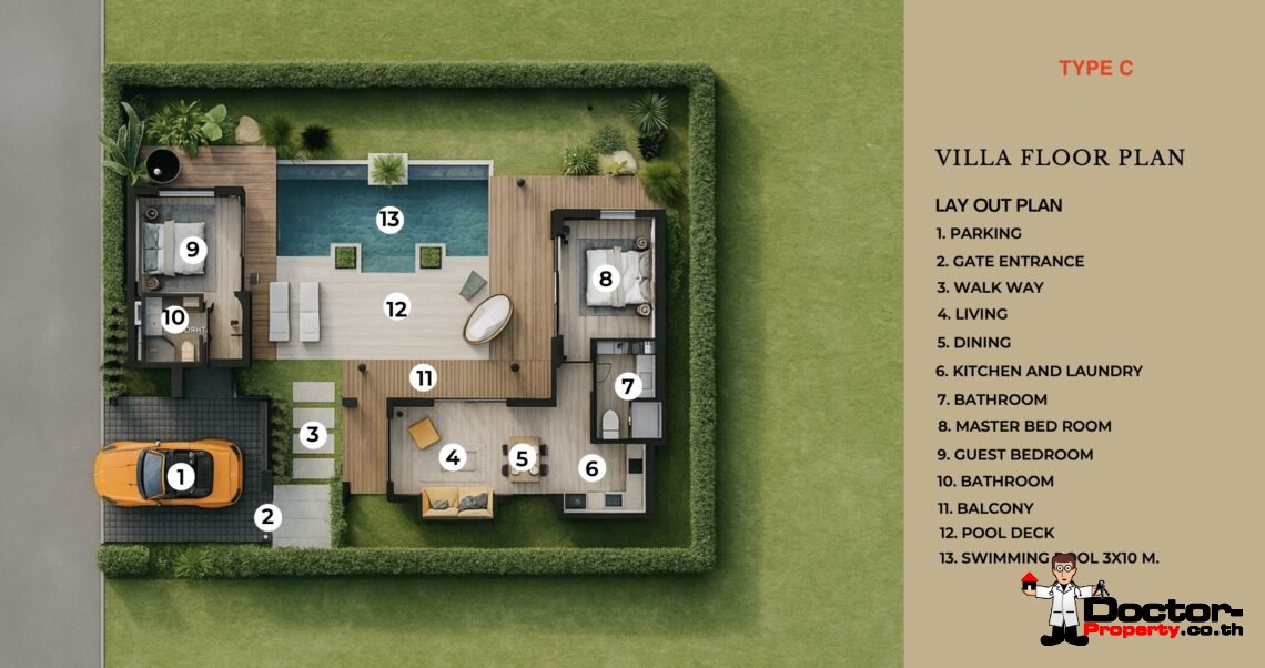 Modern Boho 1-2 Bedroom Pool Villa in Bang Por, Koh Samui – For Sale