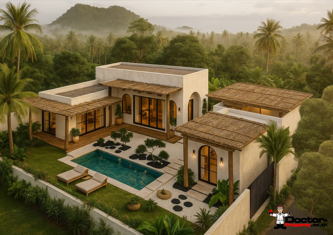 Modern Boho 2 Bedroom Pool Villa in Bang Por, Koh Samui – For Sale