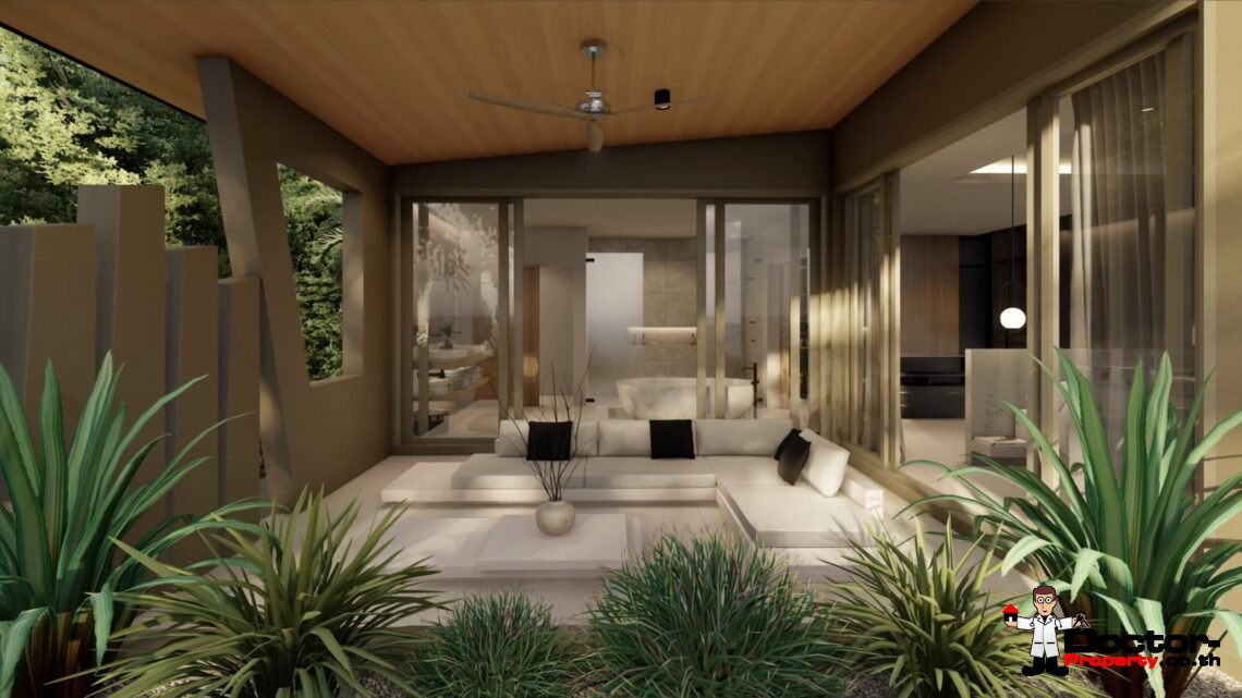 Luxury 4 Bedroom Pool Villa with Partial Sea View in Bo Phut, Koh Samui – For Sale