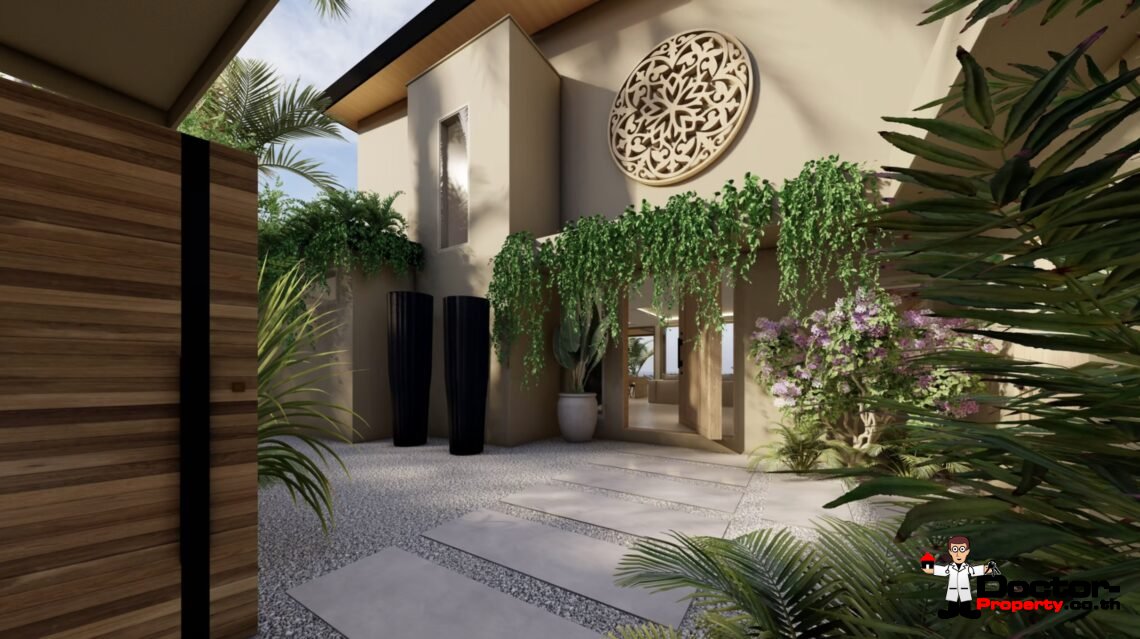 Luxury 4 Bedroom Pool Villa with Partial Sea View in Bo Phut, Koh Samui – For Sale