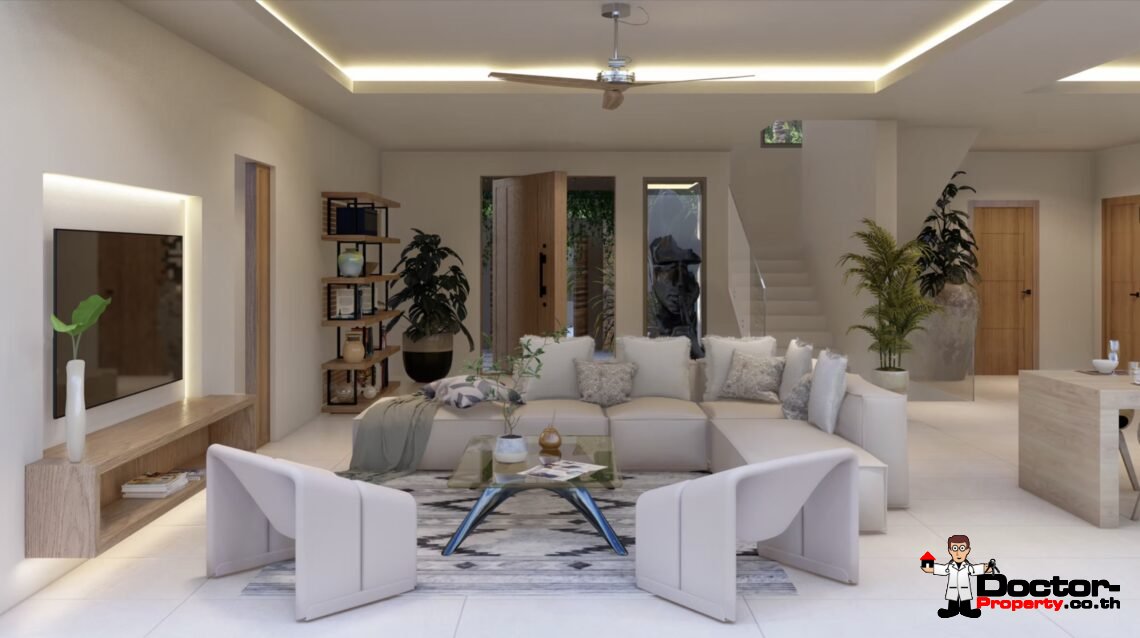 Luxury 4 Bedroom Pool Villa with Partial Sea View in Bo Phut, Koh Samui – For Sale