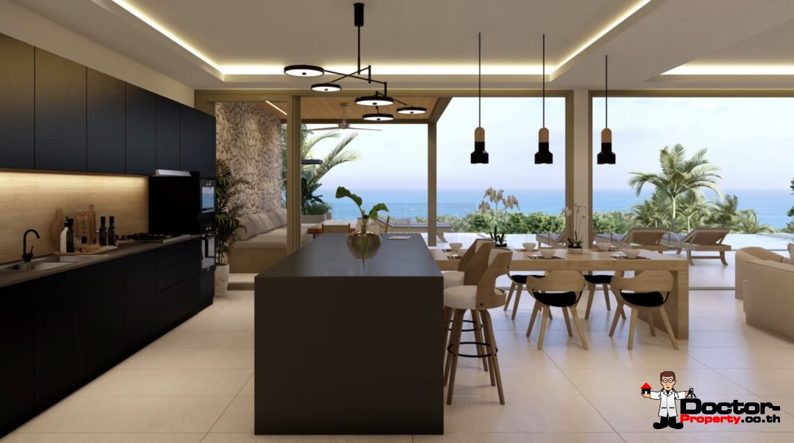 Luxury 4 Bedroom Pool Villa with Partial Sea View in Bo Phut, Koh Samui – For Sale