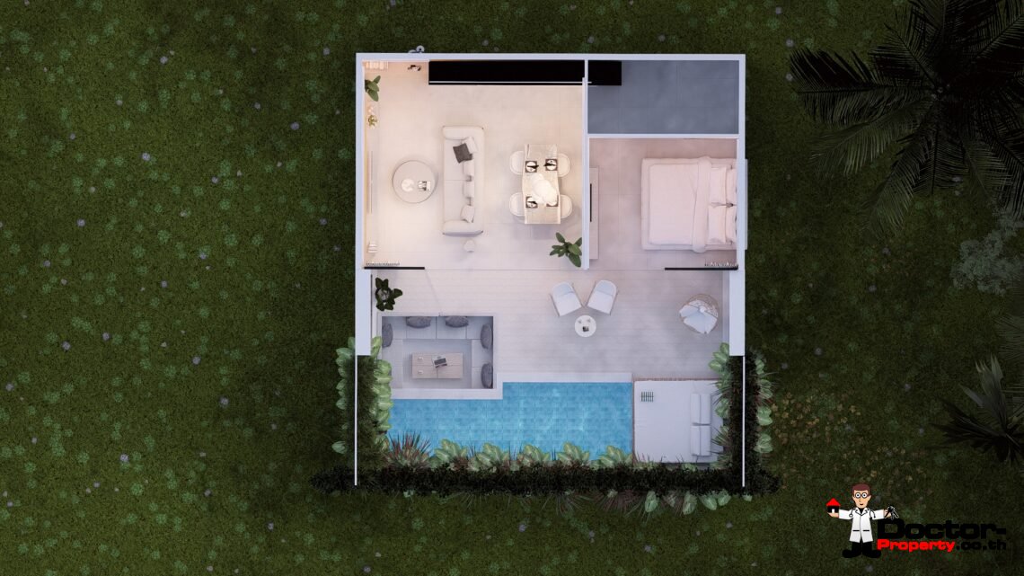 Modern 1 Bedroom Pool Villa in Chaweng, Koh Samui – For Sale