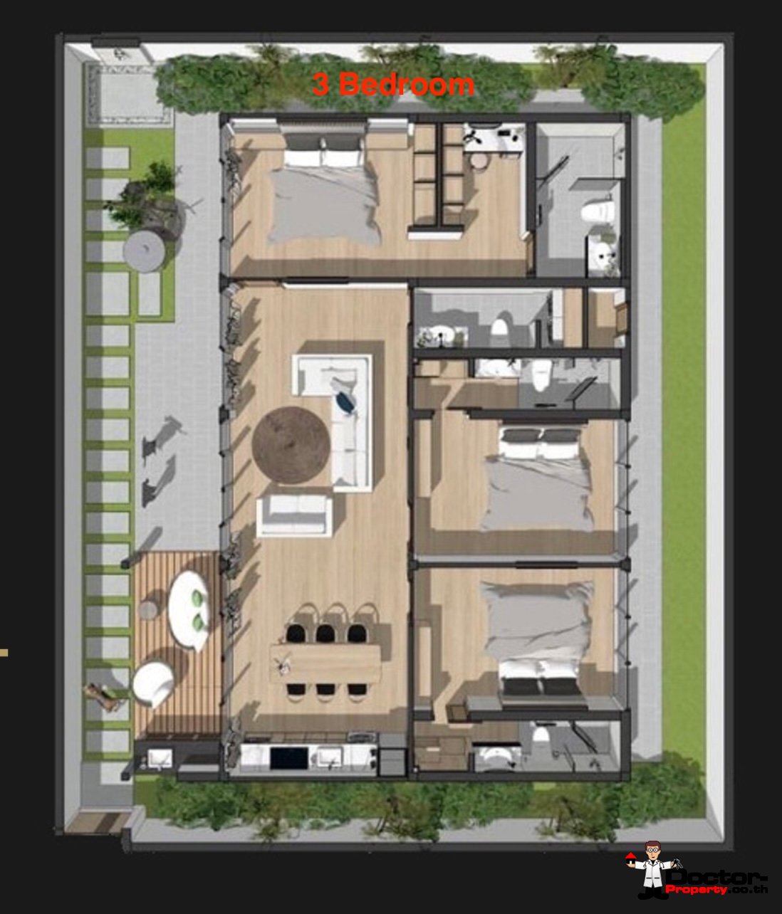 2-3 Bedroom Pool Villa in Bo Phut, Koh Samui – For Sale