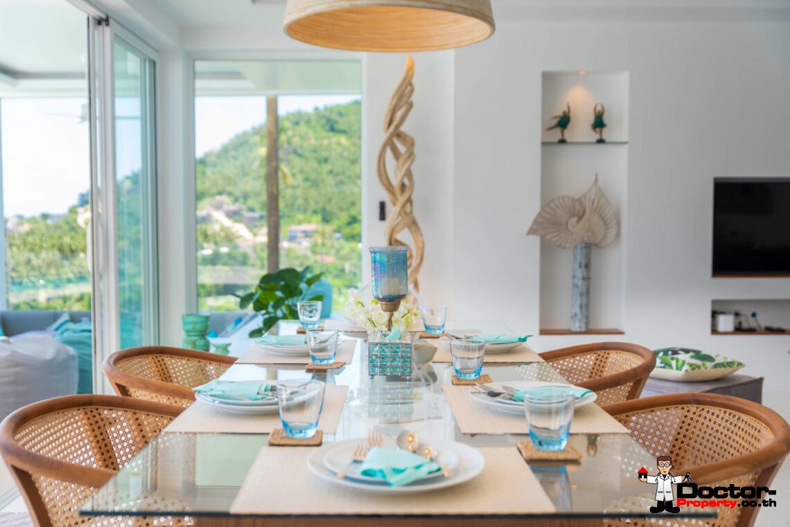 4 Bedroom Pool Villa with Sea View in Chaweng Noi, Koh Samui – For Sale
