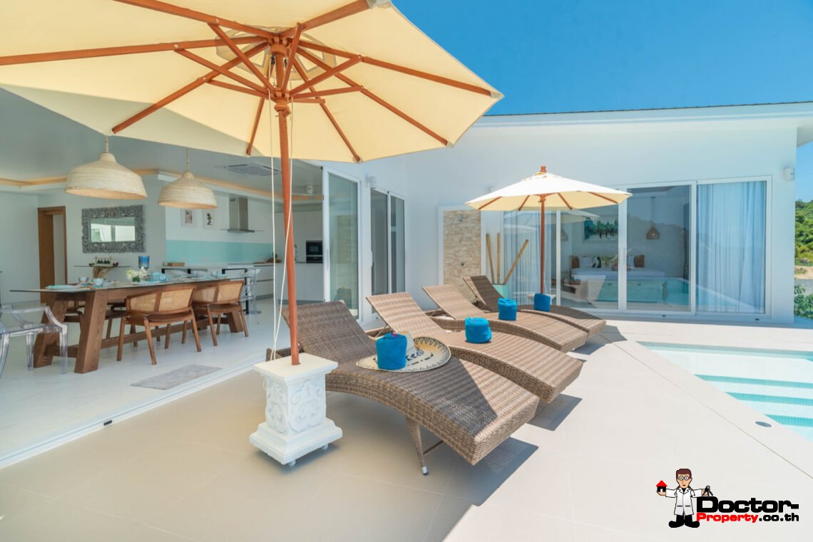 4 Bedroom Pool Villa with Sea View in Chaweng Noi, Koh Samui – For Sale