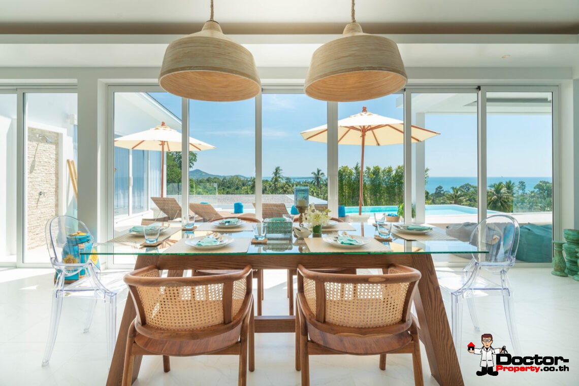 4 Bedroom Pool Villa with Sea View in Chaweng Noi, Koh Samui – For Sale