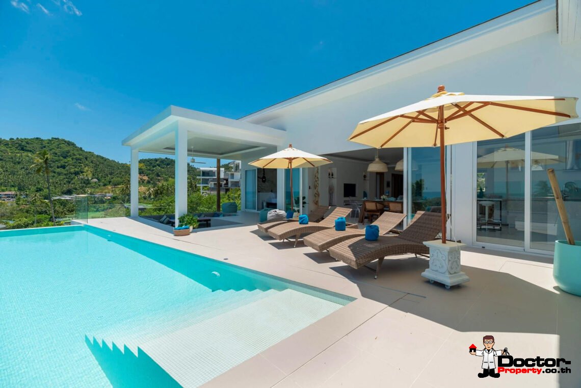 4 Bedroom Pool Villa with Sea View in Chaweng Noi, Koh Samui – For Sale
