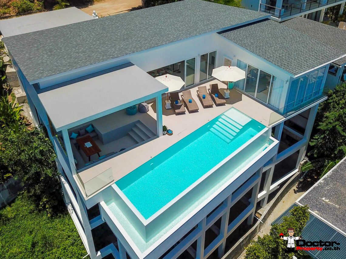 4 Bedroom Pool Villa with Sea View in Chaweng Noi, Koh Samui – For Sale