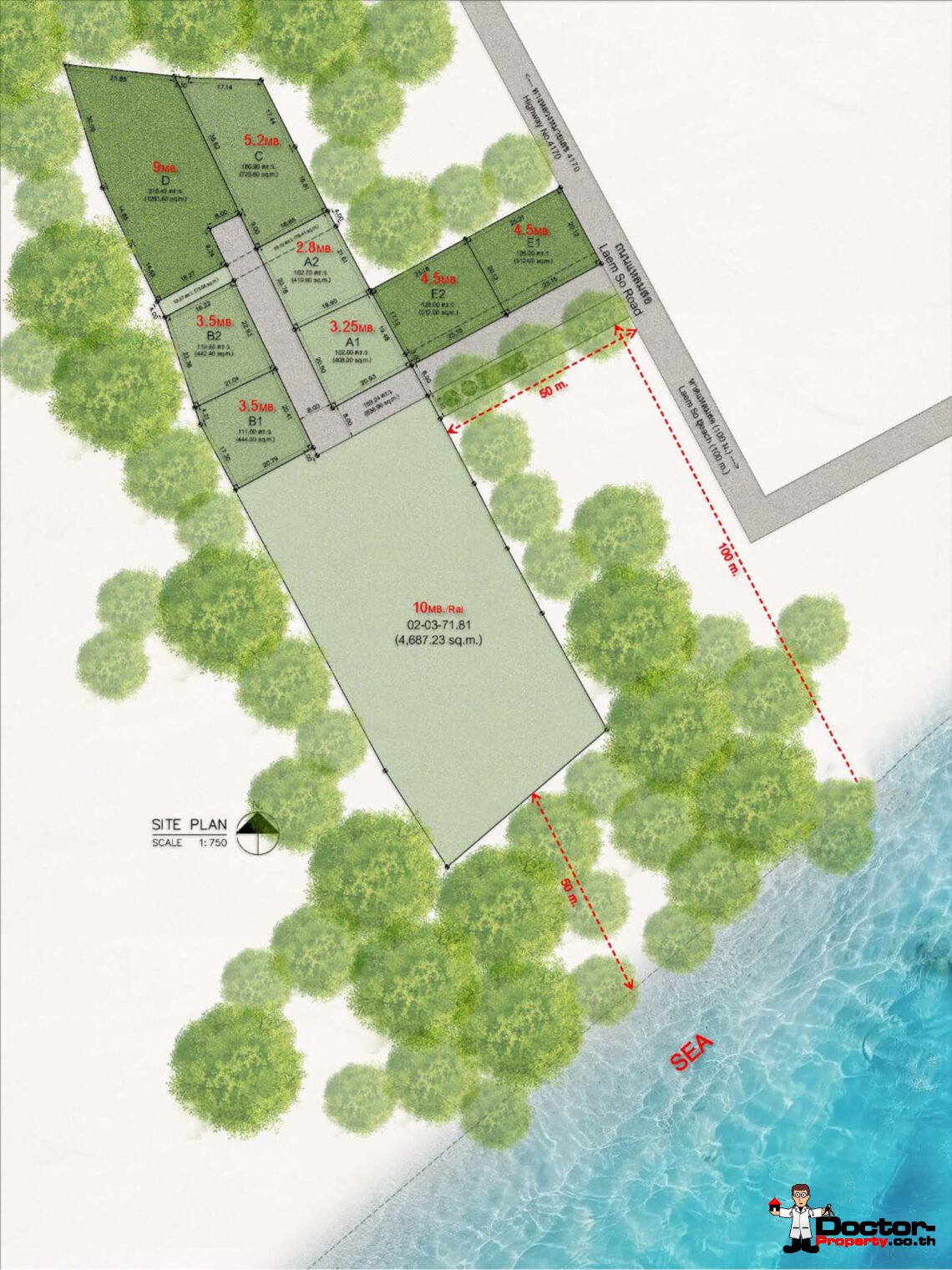 Land Next to the Beach in Laem Sor, Koh Samui – For Sale