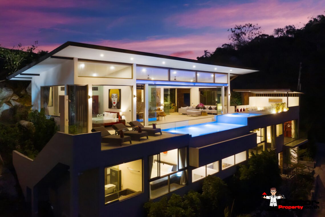 Luxury 4 Bedroom Pool Villa with Sea View in Chaweng Noi, Koh Samui – For Sale