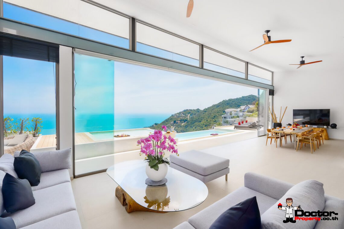 Luxury 4 Bedroom Pool Villa with Sea View in Chaweng Noi, Koh Samui – For Sale