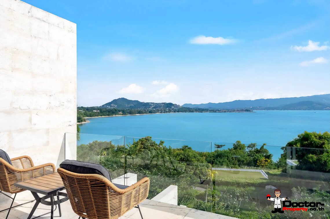 Modern 4 Bedroom Pool Villa with Sea View in Plai Laem, Koh Samui – For Sale