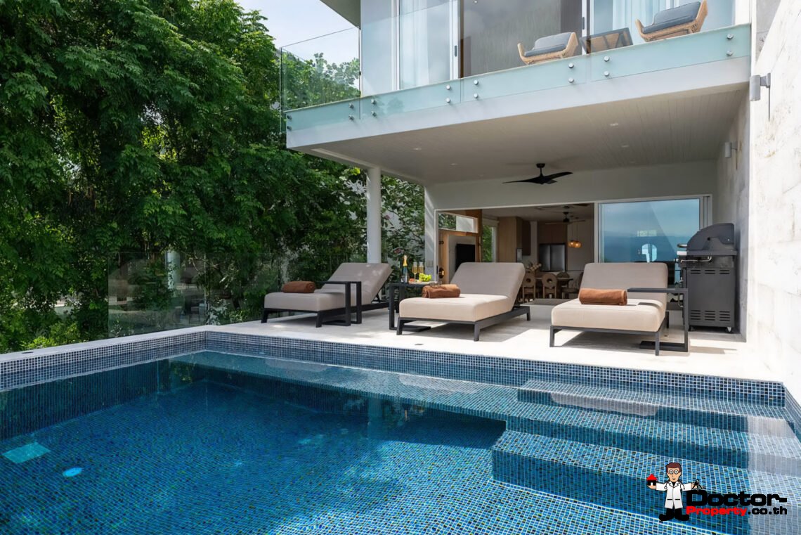 Modern 4 Bedroom Pool Villa with Sea View in Plai Laem, Koh Samui – For Sale