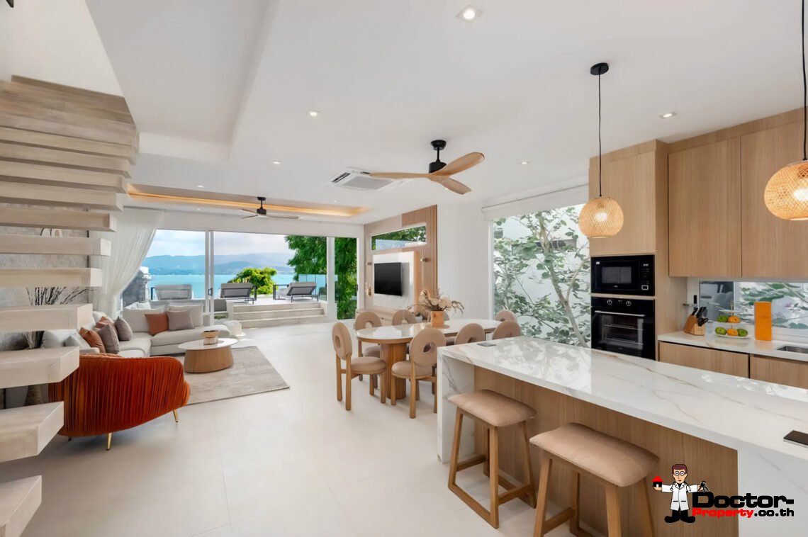 Modern 4 Bedroom Pool Villa with Sea View in Plai Laem, Koh Samui – For Sale