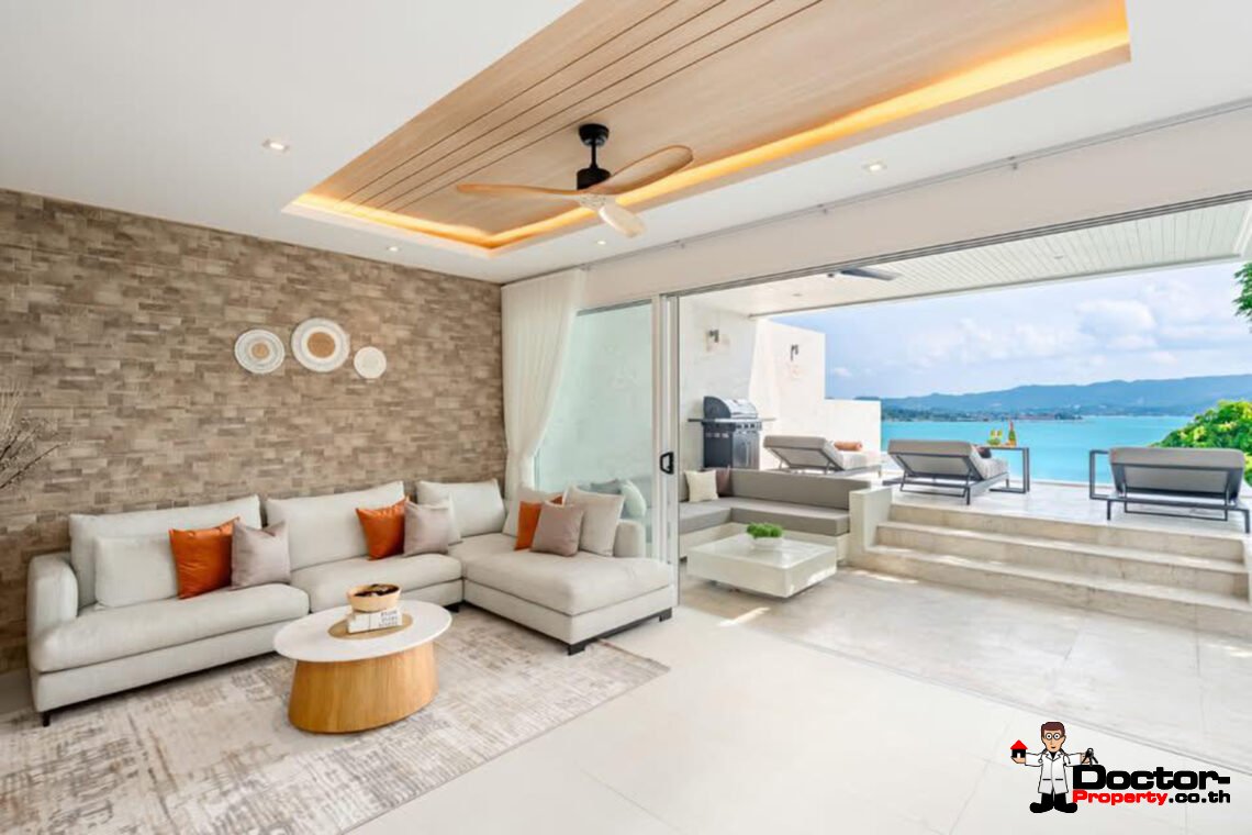 Modern 4 Bedroom Pool Villa with Sea View in Plai Laem, Koh Samui – For Sale