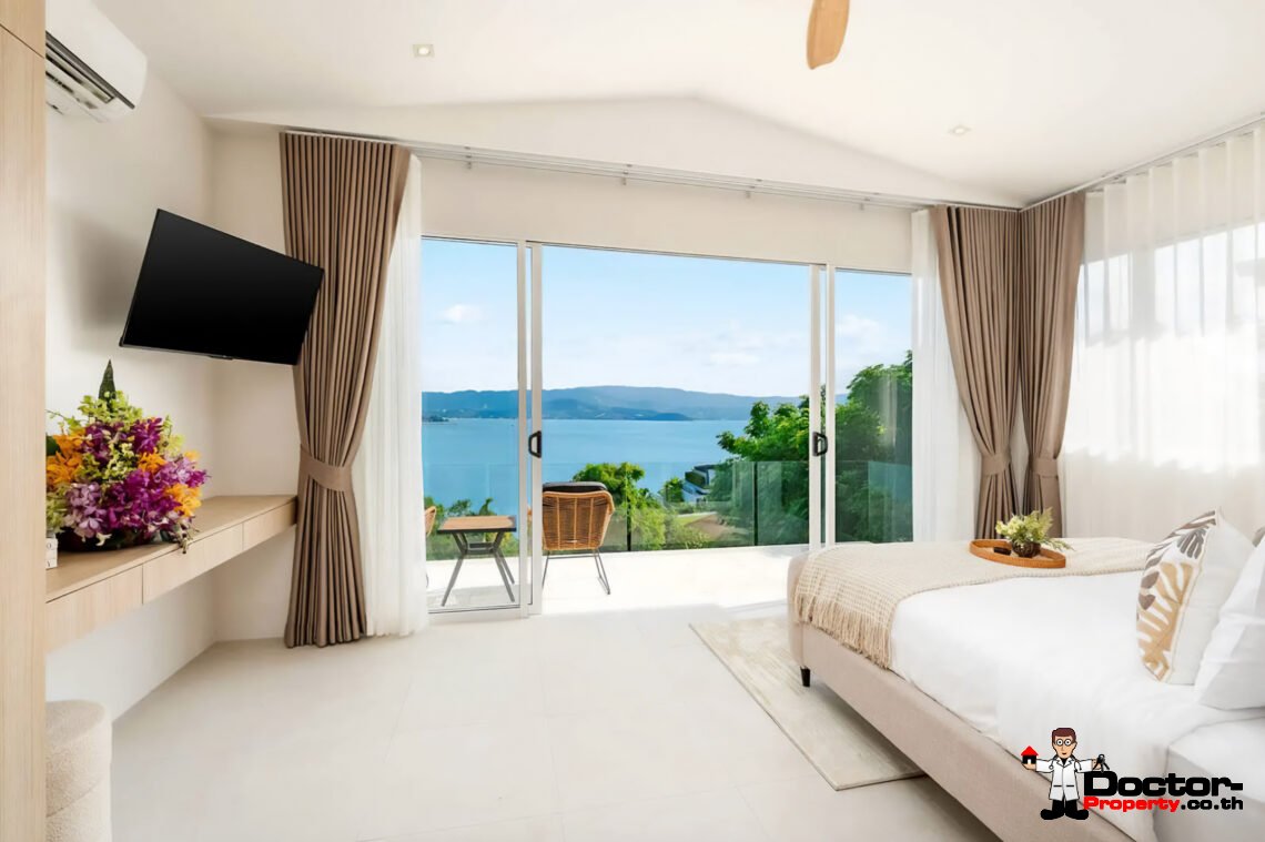 Modern 4 Bedroom Pool Villa with Sea View in Plai Laem, Koh Samui – For Sale