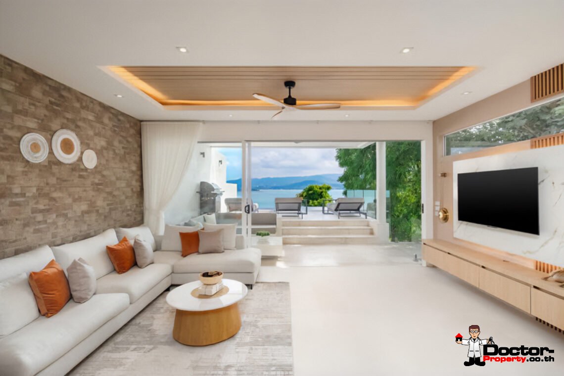 Modern 4 Bedroom Pool Villa with Sea View in Plai Laem, Koh Samui – For Sale