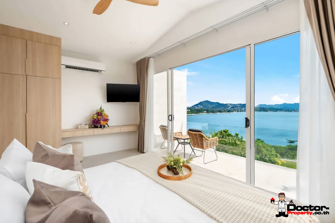 Modern 4 Bedroom Pool Villa with Sea View in Plai Laem, Koh Samui – For Sale