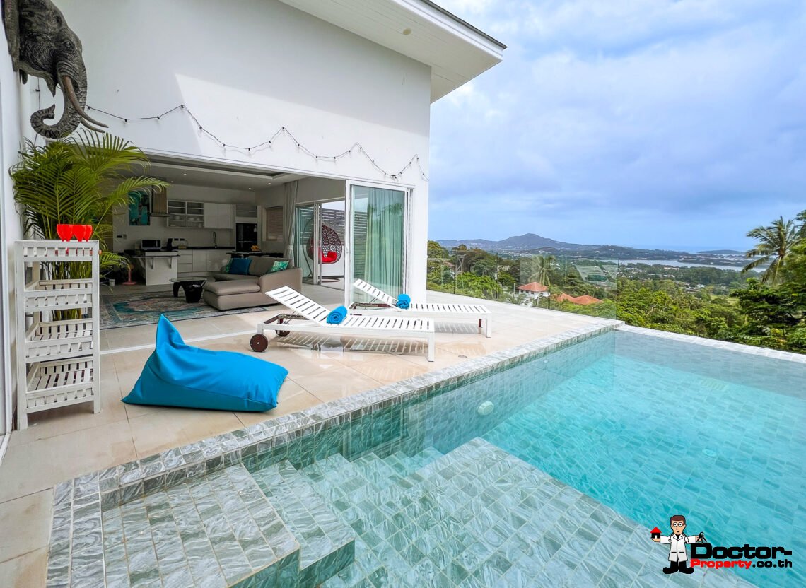 2 Bedroom Pool Villa with Partial Sea View in Chaweng, Koh Samui – For Sale