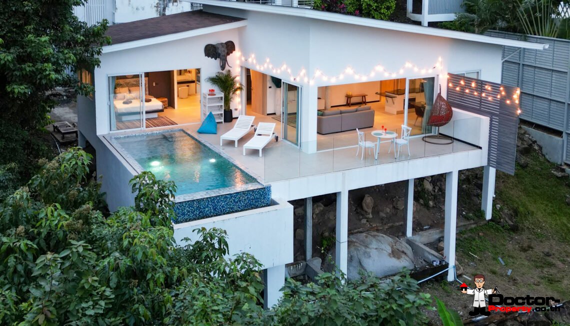 2 Bedroom Pool Villa with Partial Sea View in Chaweng, Koh Samui – For Sale