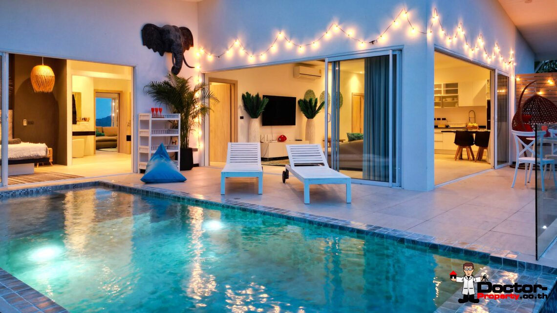 2 Bedroom Pool Villa with Partial Sea View in Chaweng, Koh Samui – For Sale