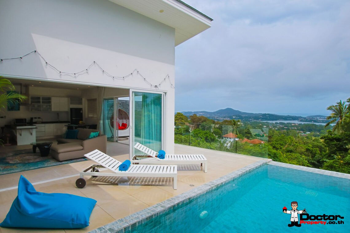 2 Bedroom Pool Villa with Partial Sea View in Chaweng, Koh Samui – For Sale