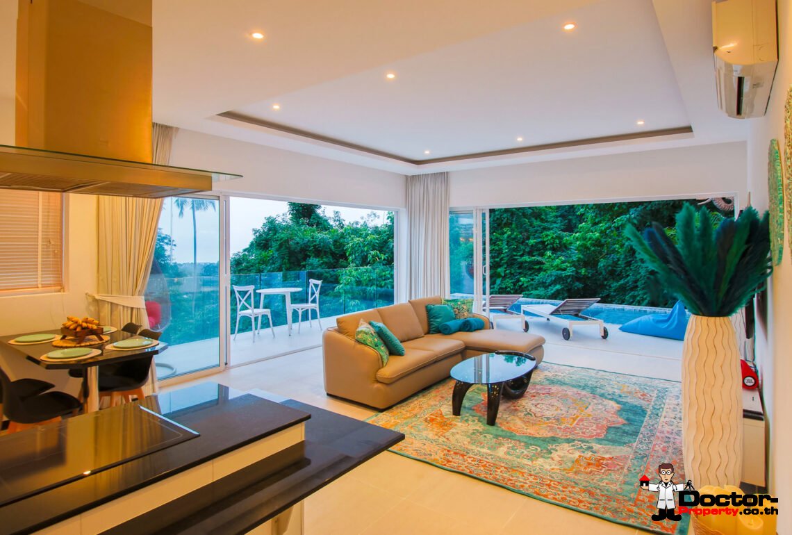 2 Bedroom Pool Villa with Partial Sea View in Chaweng, Koh Samui – For Sale