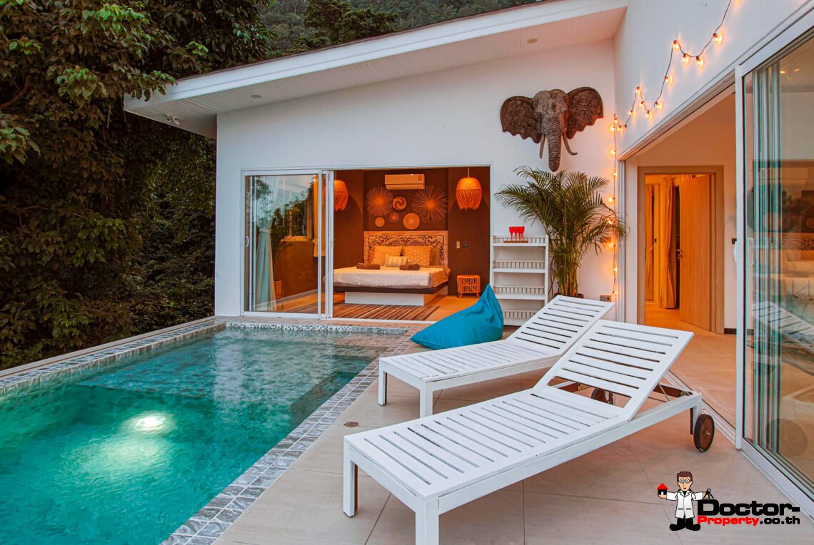 2 Bedroom Pool Villa with Partial Sea View in Chaweng, Koh Samui – For Sale