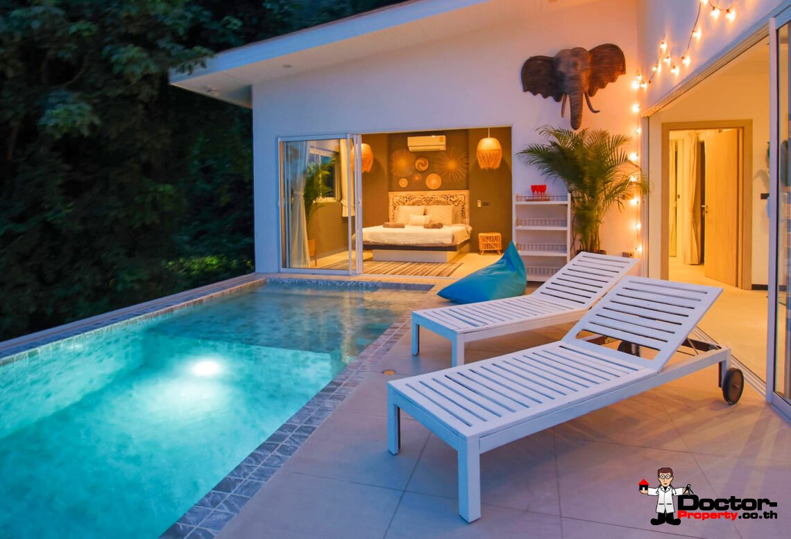 2 Bedroom Pool Villa with Partial Sea View in Chaweng, Koh Samui – For Sale