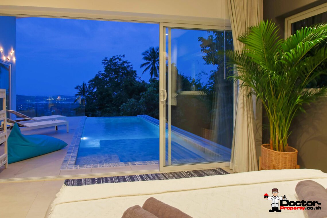 2 Bedroom Pool Villa with Partial Sea View in Chaweng, Koh Samui – For Sale