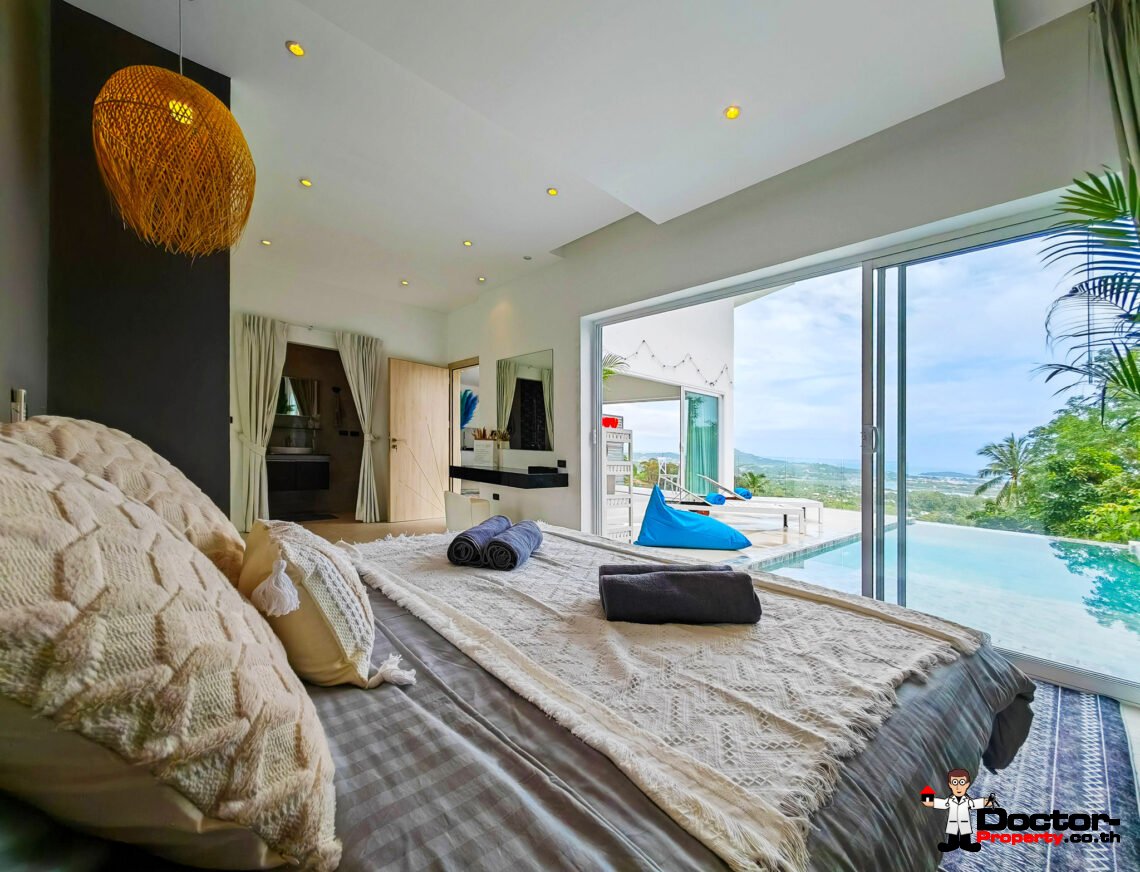 2 Bedroom Pool Villa with Partial Sea View in Chaweng, Koh Samui – For Sale