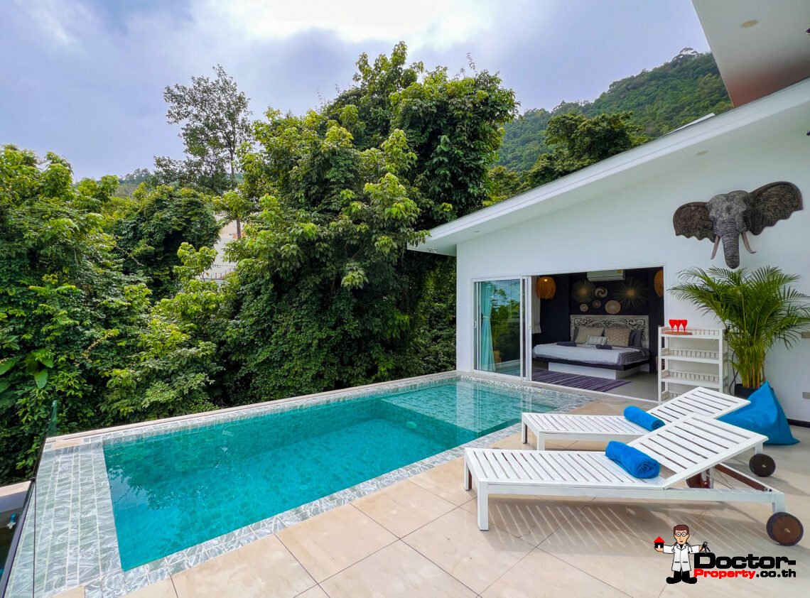 2 Bedroom Pool Villa with Partial Sea View in Chaweng, Koh Samui – For Sale