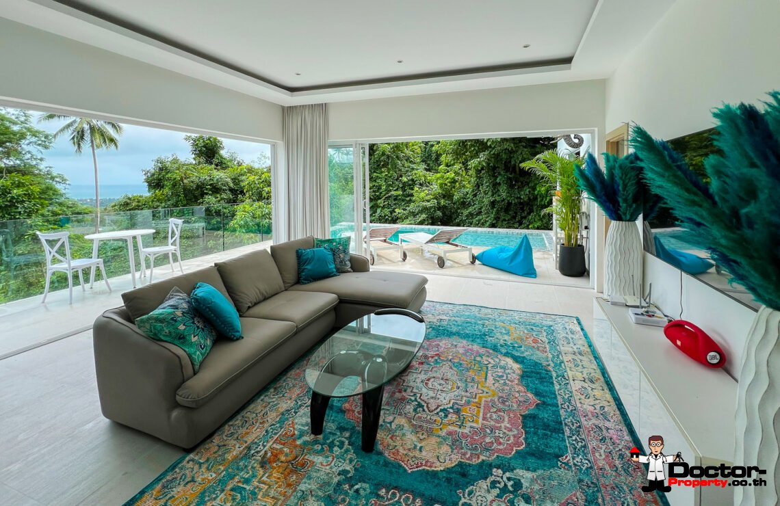 2 Bedroom Pool Villa with Partial Sea View in Chaweng, Koh Samui – For Sale