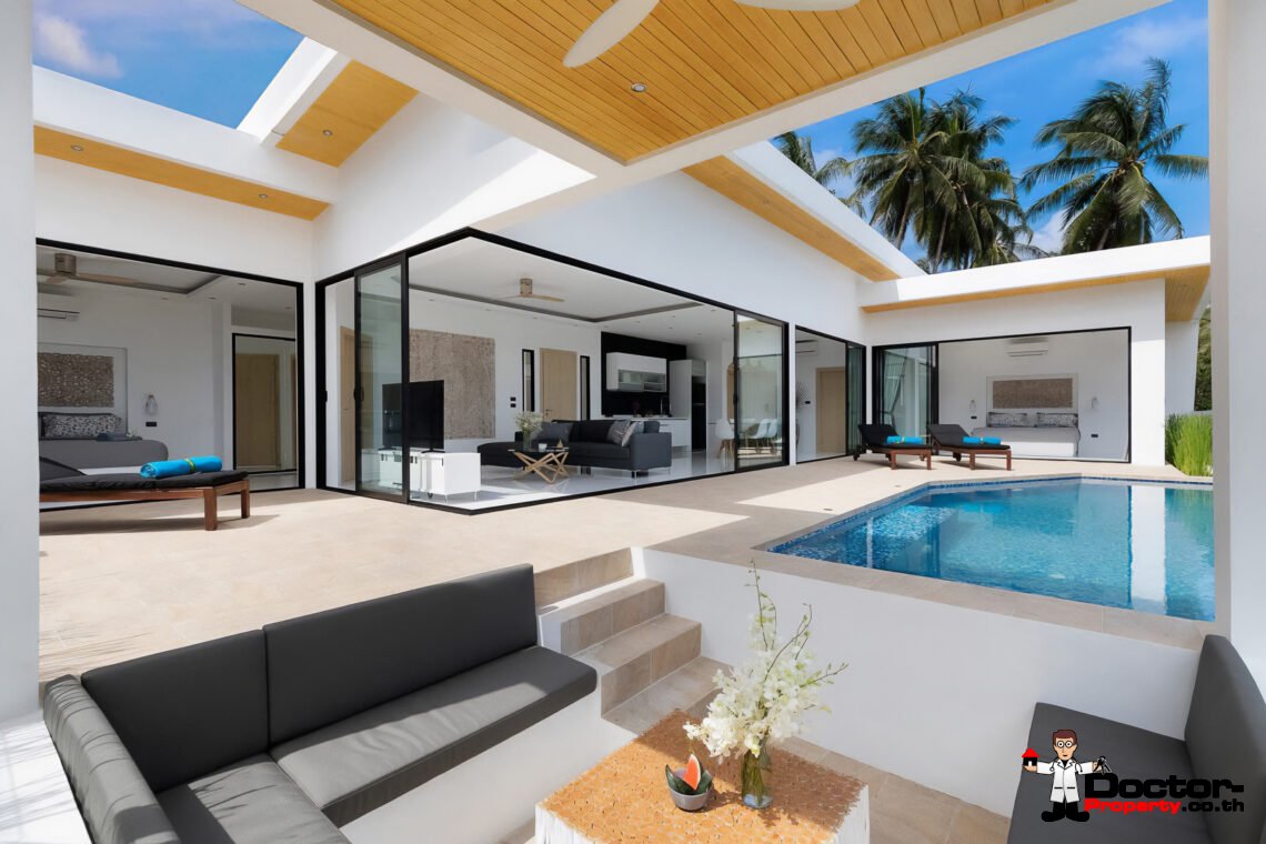 4 Bedroom Pool Villa with Partial Sea View in Chaweng, Koh Samui – For Sale