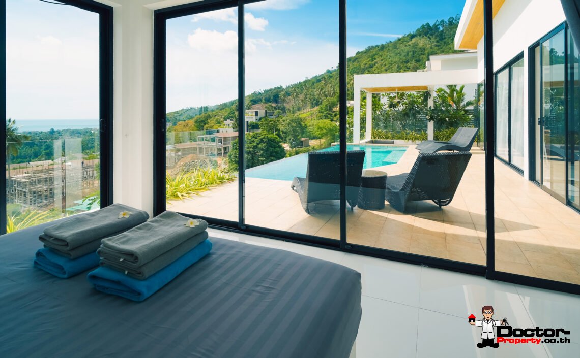4 Bedroom Pool Villa with Partial Sea View in Chaweng, Koh Samui – For Sale