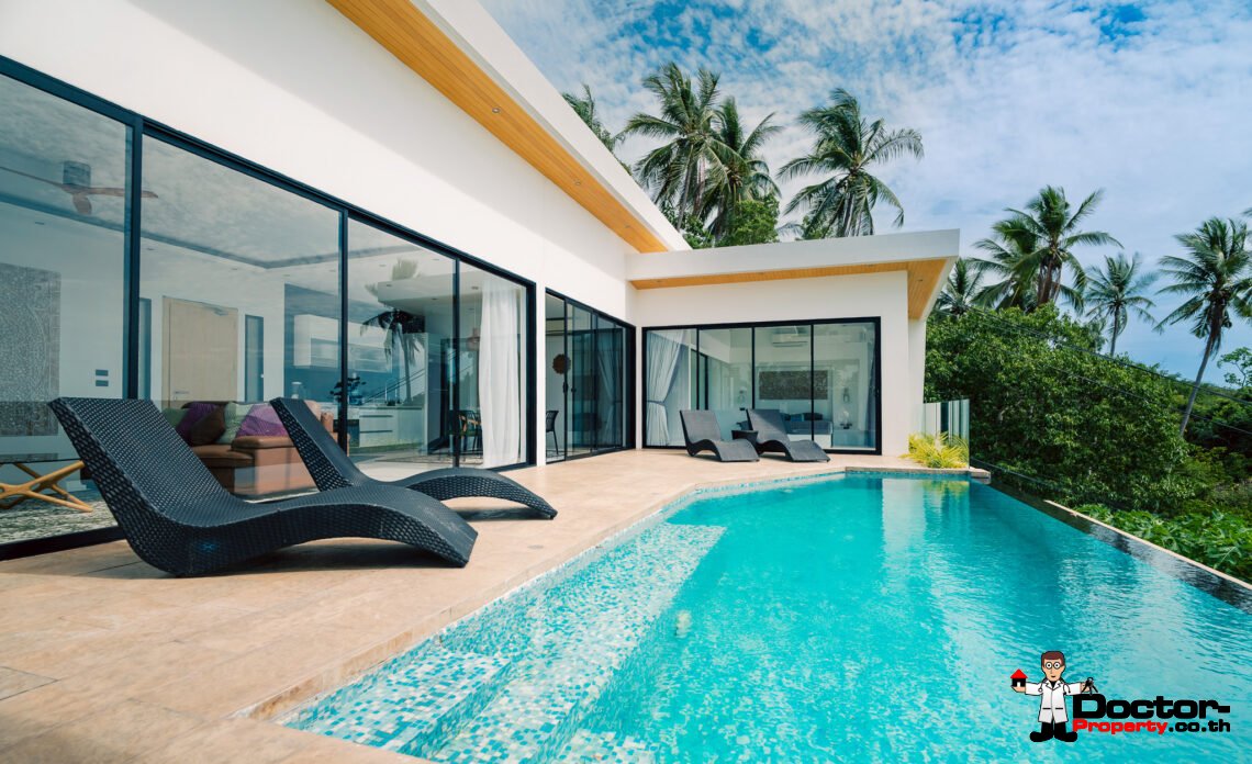 4 Bedroom Pool Villa with Partial Sea View in Chaweng, Koh Samui – For Sale