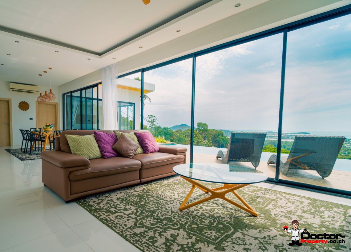 4 Bedroom Pool Villa with Partial Sea View in Chaweng, Koh Samui – For Sale