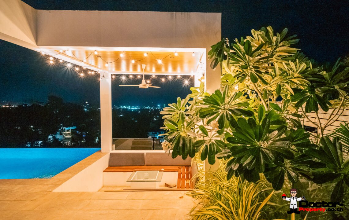 4 Bedroom Pool Villa with Partial Sea View in Chaweng, Koh Samui – For Sale