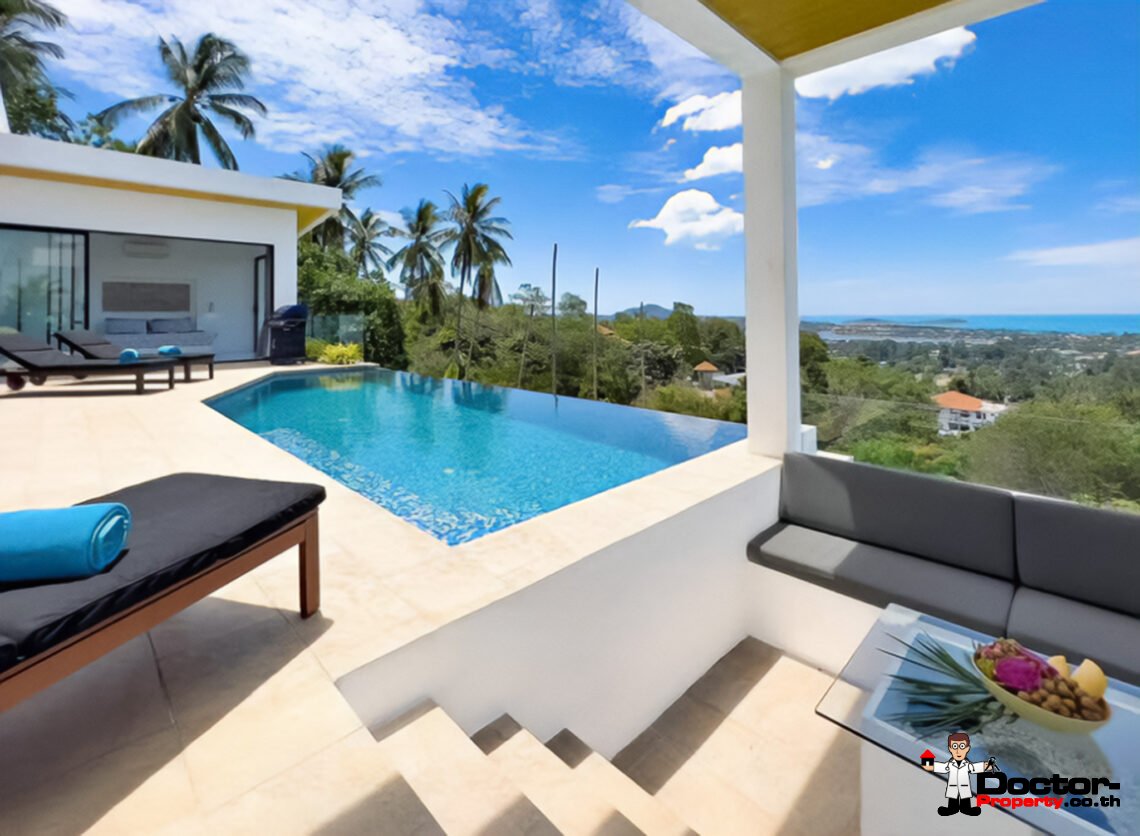 4 Bedroom Pool Villa with Partial Sea View in Chaweng, Koh Samui – For Sale