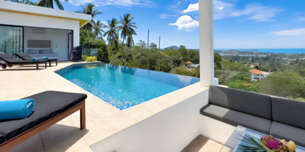 4 Bedroom Pool Villa with Partial Sea View in Chaweng, Koh Samui – For Sale
