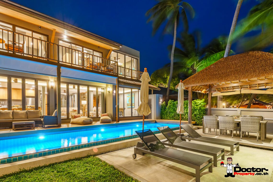 Luxury 5 Bedroom Beachfront Villa in Bang Makham, Koh Samui – For Sale