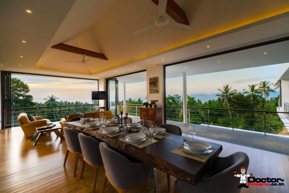 Luxury 3 Bedroom Pool Villa with Sea View in Bang Por, Koh Samui – For Sale